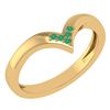 Image 1 : Certified 0.03Ctw Emerald And Diamond 14k Yellow Gold B