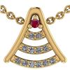 Image 1 : Certified 0.075 Ctw Ruby And Diamond 14k Yellow Gold Ha