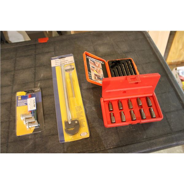 Hanson Screw Extractor Set and Drill Bits, Bason Wrench