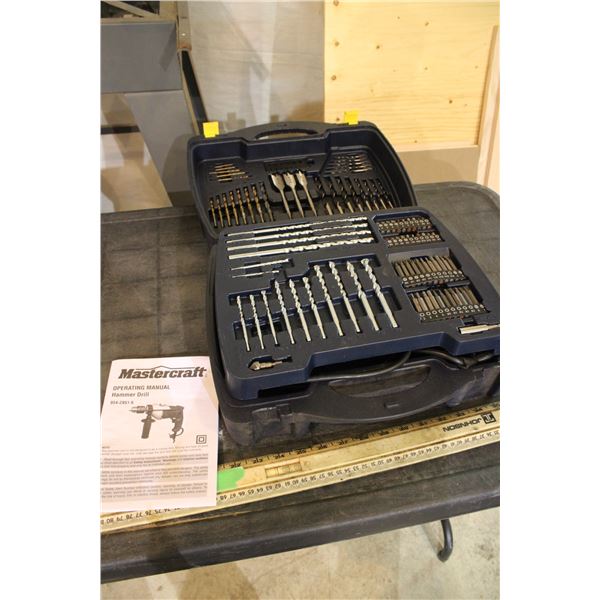 Mastercraft Hammer Drill Set with Bits Case and Manual