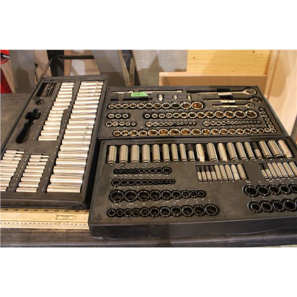 Mastercraft Set of Sockets and Ratchets In Plastic Trays