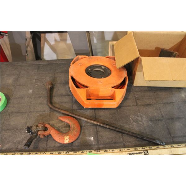 Cord Caddy, Tire Wrench, Tow Hook and Misc