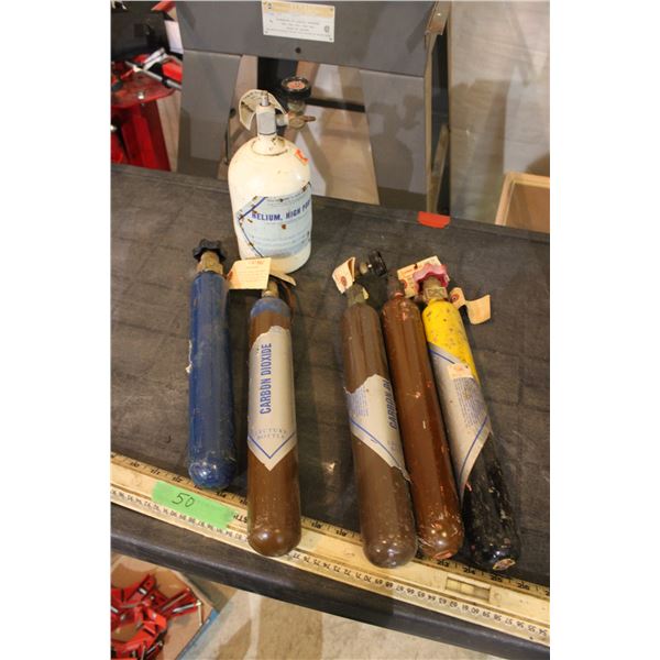 Oxygen, Helium, Carbon Dioxide Tanks