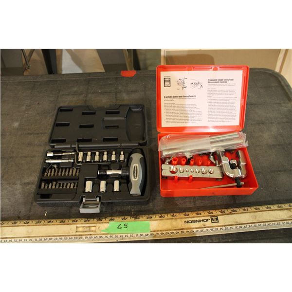 Pro Point Bit Set, Powerfist 6 Piece Tube Cutter and Flaring Tool in Cases