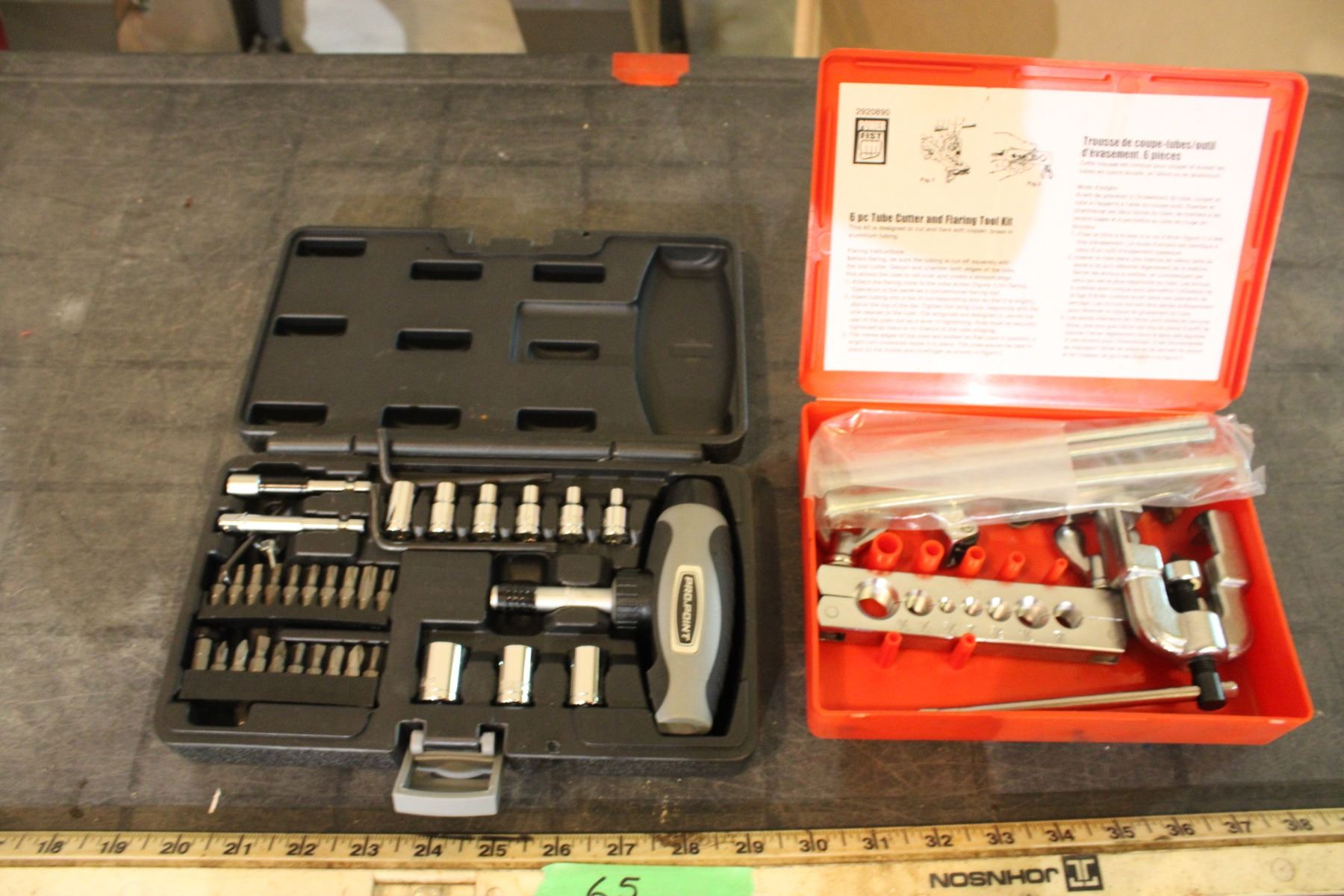 Pro Point Bit Set, Powerfist 6 Piece Tube Cutter and Flaring Tool in Cases