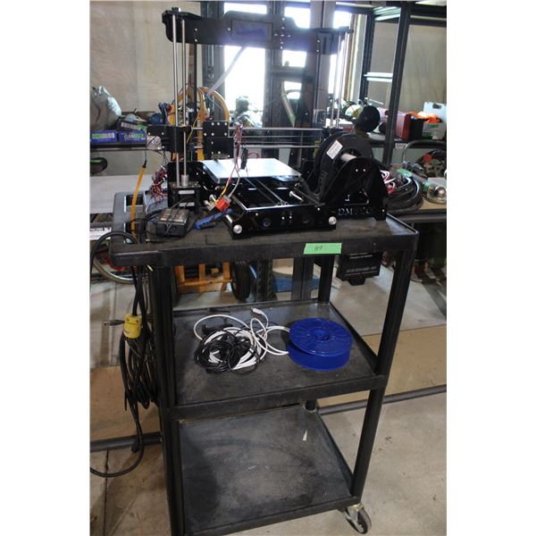 3D Printer and Stand On Casters