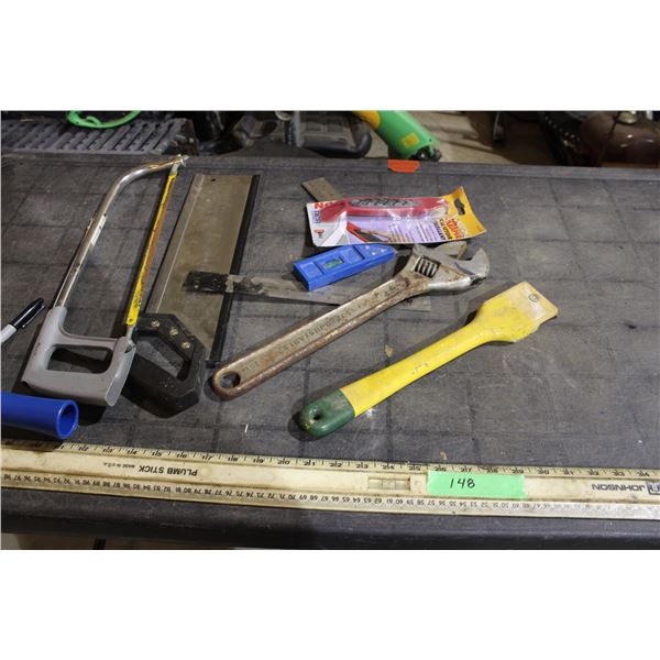 Crescent Wrenches, Hack Saw, Plus Misc