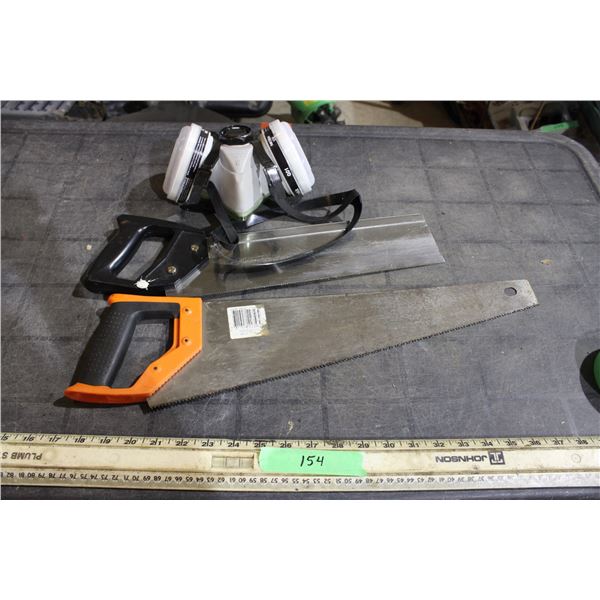 (2) Hand Saws, Respirator