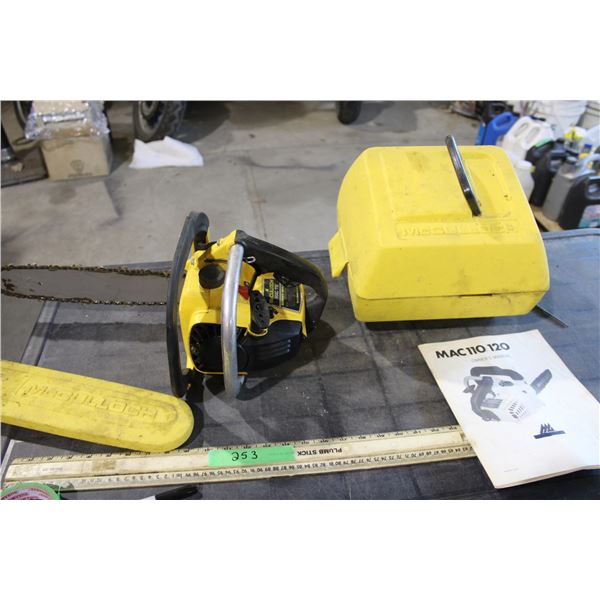 McCullock 110 Chainsaw 12" Bar in Case and Manual