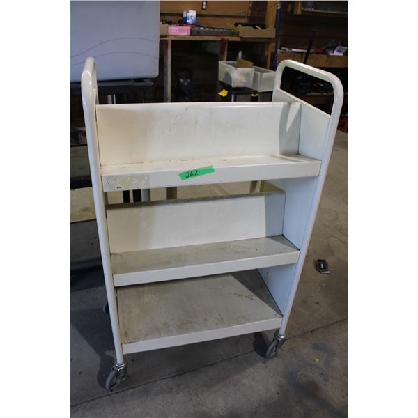 Metal Library Cart (28" x 17" x 47" Tall)