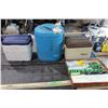 Image 1 : Two Small Coolers, Water Jug, Cutlery and Misc