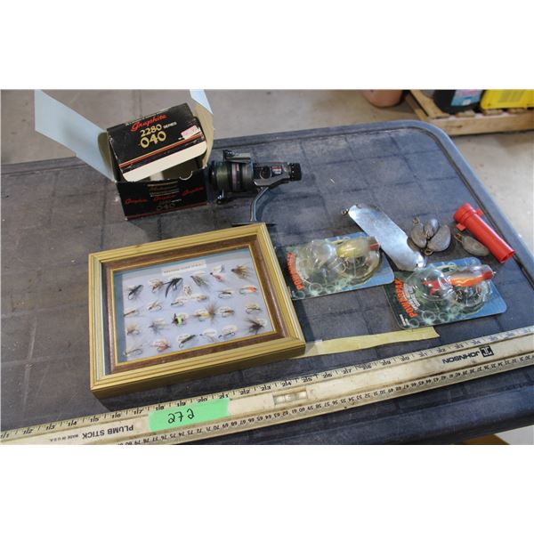 Western Flies of BC in Frame Plus Daiwa SK 1650 Reel Plus Hooks and Weights