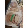 Image 1 : Vintage Depression Pink Glass Pitcher Bowl, Cups and Bowls 10 Piece
