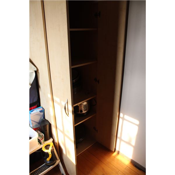 Wooden Storage Cabinet (No Contents) 24" x 19" x 68" Tall