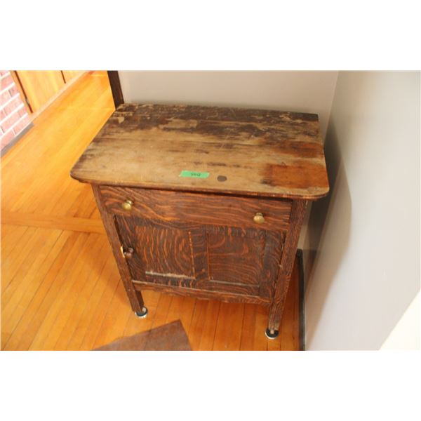 Vintage Wooden Storage Cabinet 2 Door Wash Tub Stand 26" x 17.5" x 29" Tall