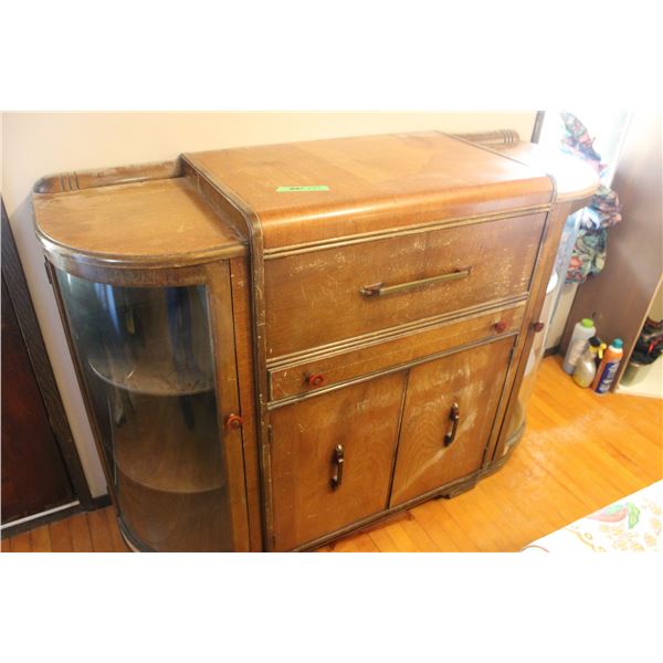 China Cabinet with Curved Glass Ends