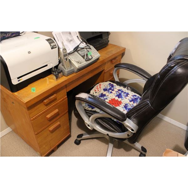 Wooden Office Desk with Office Chair