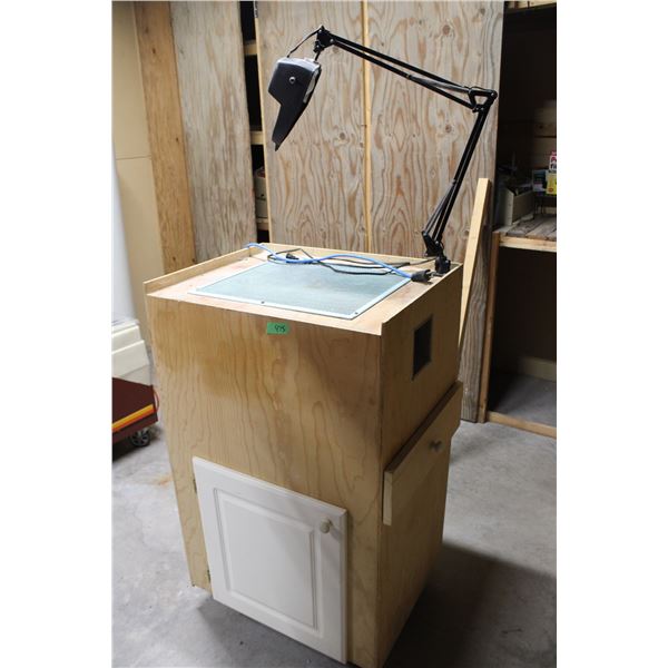 Magnifying Glass Table Work Bench Storage