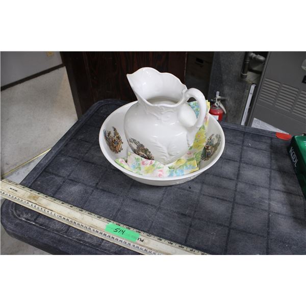 Wash Basin Bowl and Pitcher