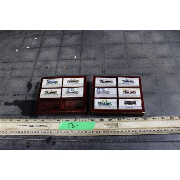 Miniature Cars in Wooden Display Boxes