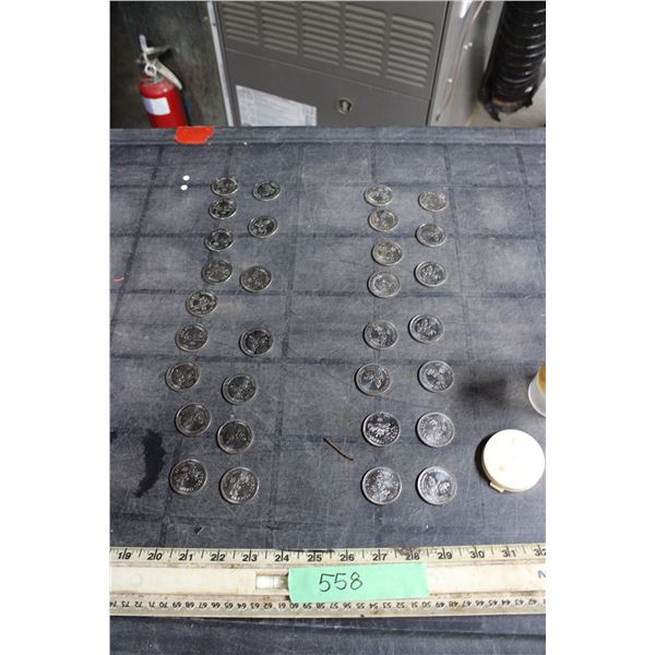 (2X THE MONEY) Caribou Carnival 1$ Coins Tokens (31 Coins)