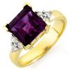 Image 1 : CERTIFIED 3.20ctw DIAMOND & AMETHYST RING YELLOW GOLD