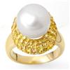 Image 1 : RING 2.0ctw CERTIFIED YELLOW SAPPHIRE & 11-12mm PEARL