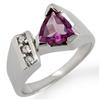 Image 1 : ACA CERTIFIED 1.0ctw DIAMOND & AMETHYST RING WHITE GOLD