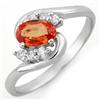 Image 1 : FINE 0.70ctw CERTIFIED DIAMOND & ORANGE SAPPHIRE RING