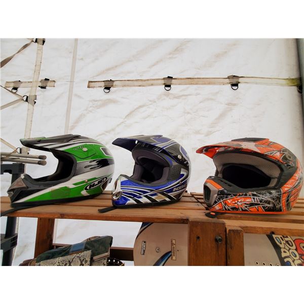 889 --  3 Motorcycle Helmet's