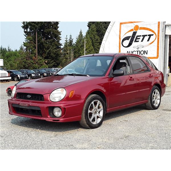 B1 --  2003 SUBARU IMPREZA TS AWD , Red , 221692  KM's