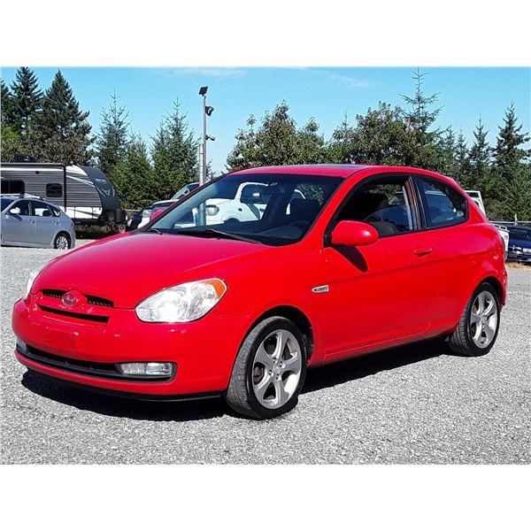 A2 --  2007 HYUNDAI ACCENT  , Red , 235732  KM's  "NO RESERVE"