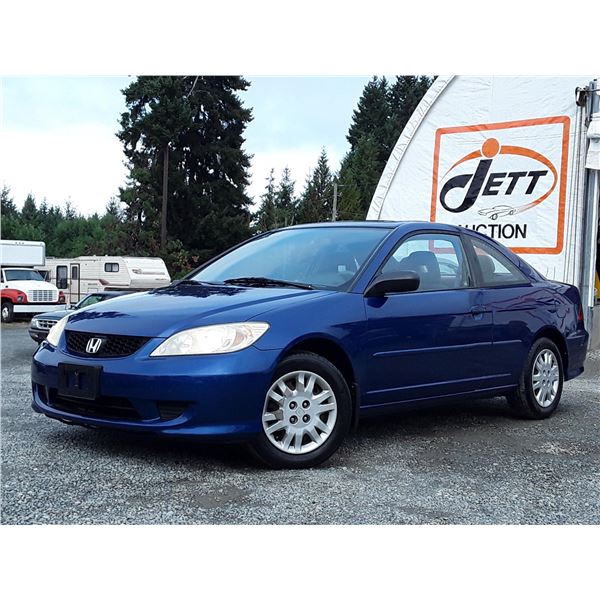 A12 --  2004 HONDA CIVIC LX  , Blue , 206527  KM's
