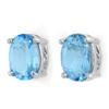 Image 1 : CERTIFIED 2.0 ctw BLUE TOPAZ STUD EARRINGS WHITE GOLD