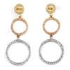 Image 1 : ACA CERTIFIED 2.0ctw DIAMOND EARRINGS THREE-TONE GOLD