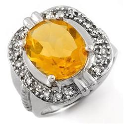 FAMOUS 4.68ctw ACA Certified DIAMOND & CITRINE RING
