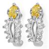 Image 1 : EARRINGS 1.05ctw CERTIFIED DIAMOND & YELLOW SAPPHIRE