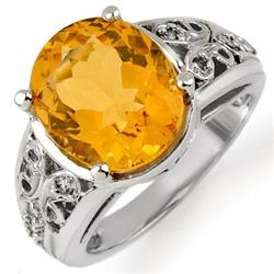FINE 5.15ctw ACA Certified DIAMOND & CITRINE RING GOLD