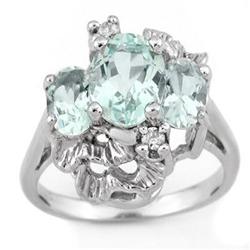 OVERSTOCK 3.06ctw CERTIFIED DIAMOND & AQUAMARINE RING