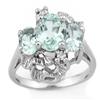 Image 1 : OVERSTOCK 3.06ctw CERTIFIED DIAMOND & AQUAMARINE RING