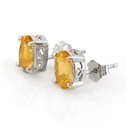 VINTAGE 1.5ctw ACA Certified CITRINE STUD EARRINGS 14KT