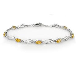 BRACELET 3.02ctw CERTIFIED DIAMOND & YELLOW SAPPHIRE