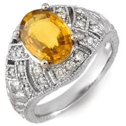 RING 3.60ctw ACA Certified DIAMOND & YELLOW SAPPHIRE