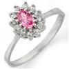 Image 1 : FINE .60ctw CERTIFIED DIAMOND & PINK SAPPHIRE RING GOLD