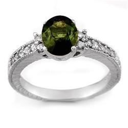 RING 2.17ctw ACA Certified DIAMOND & GREEN TOURMALINE