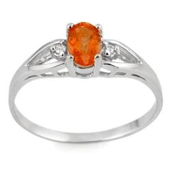 FINE 0.77ctw CERTIFIED DIAMOND & ORANGE SAPPHIRE RING