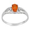 Image 1 : FINE 0.77ctw CERTIFIED DIAMOND & ORANGE SAPPHIRE RING