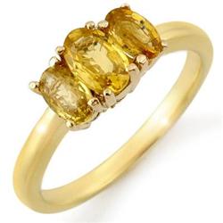 THREE-STONE 1.18ctw ACA Certified YELLOW SAPPHIRE RING