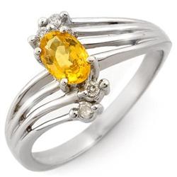 RING 0.80ctw ACA Certified DIAMOND & YELLOW SAPPHIRE