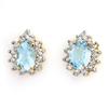 Image 1 : FINE 3.75ctw CERTIFIED DIAMOND & AQUAMARINE EARRINGS